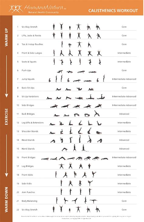 list of calisthenics exercises pdf