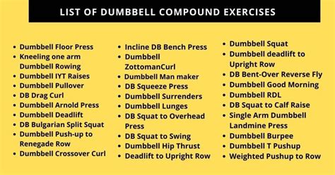 list of compound dumbbell exercises