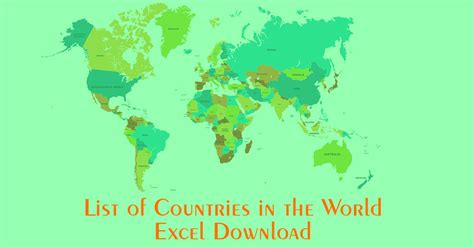 list of countries in the world by continent excel