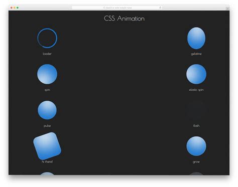 list of css animation