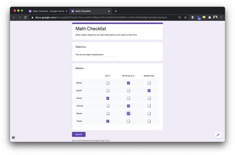 list of google forms