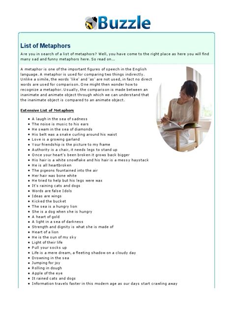 list of metaphors pdf