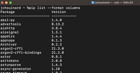 list of packages in python command