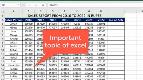 list of topics in excel