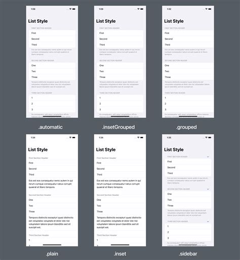 list style examples
