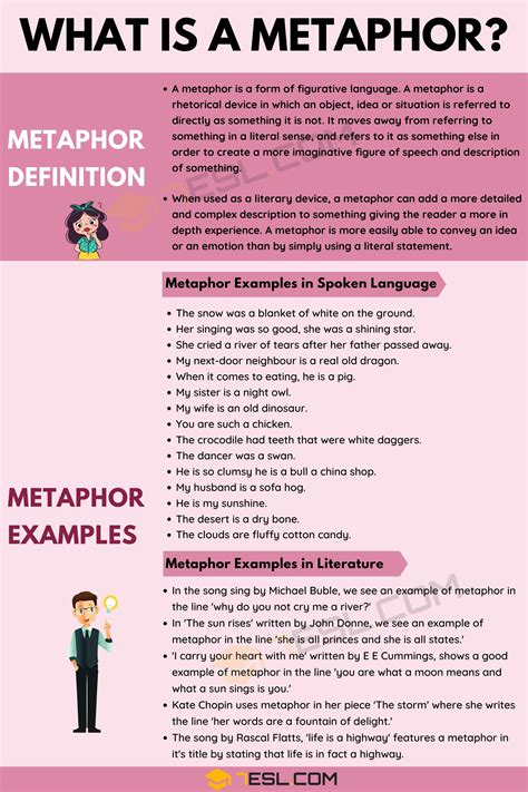 list the examples of metaphor