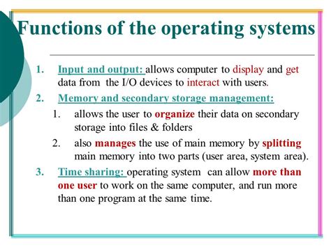 list the two primary functions of an operating system