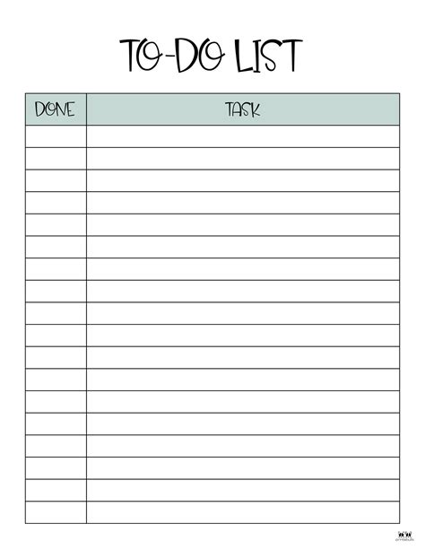 List To Do Printable