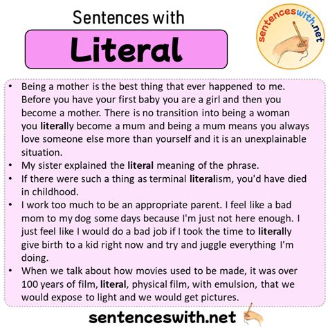 literal language examples sentences with answers
