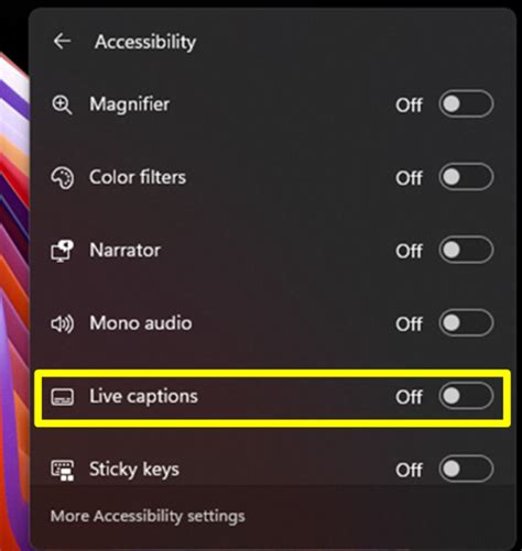 live captions on computer