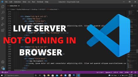 live server visual studio code not working