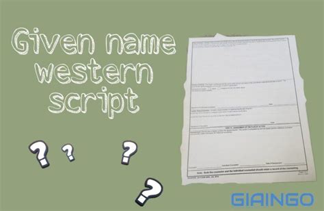 local given name western script example