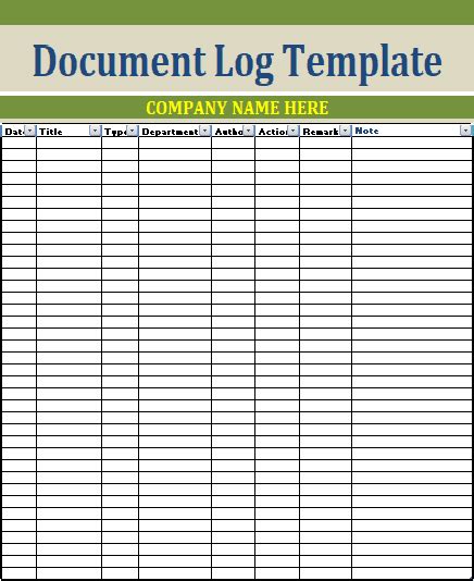 log document template