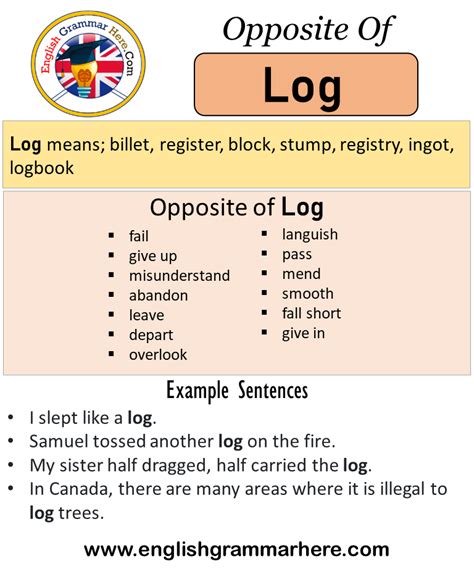 log meaning in english grammar