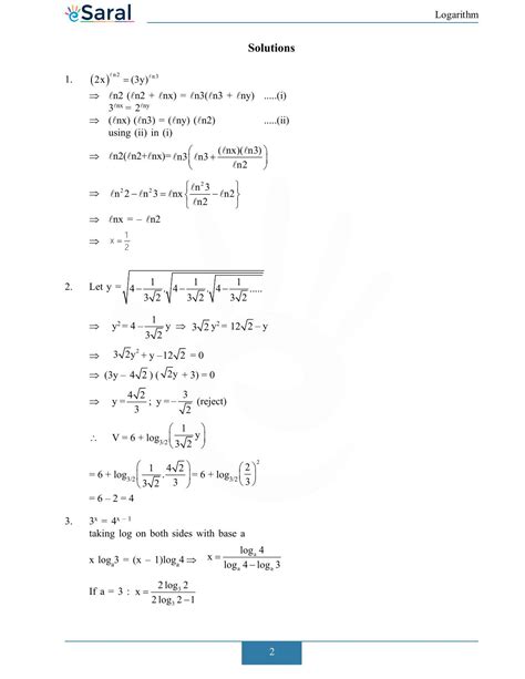 logarithm questions class 11 jee