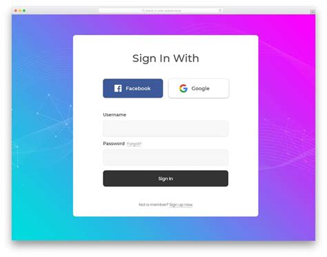 login page code example