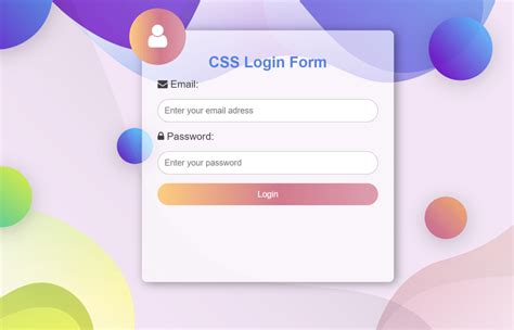 login page source code in html and css
