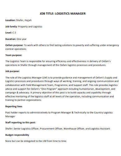 logistic manager jobs uk