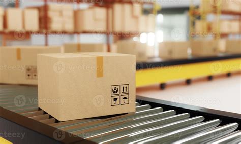 Logistics warehouse with boxes