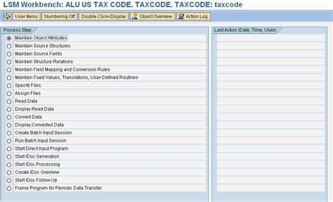 lsmw project subproject object table in sap