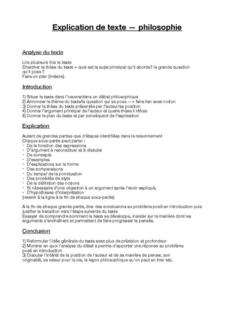 méthode introduction explication de texte philo