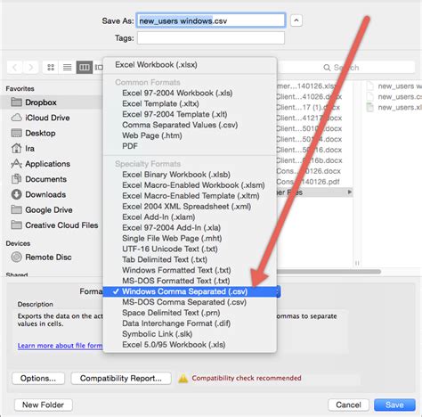 mac excel export csv delimiter