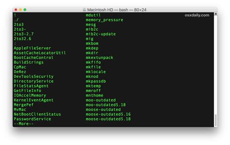 mac os commands