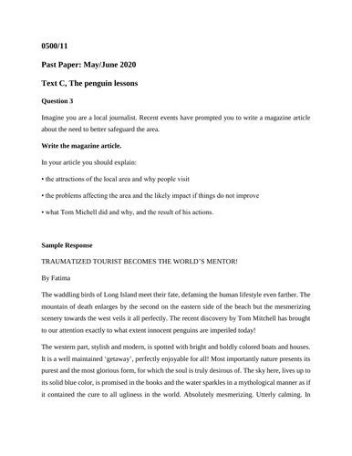 magazine article igcse sample