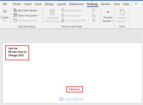 mail merge method