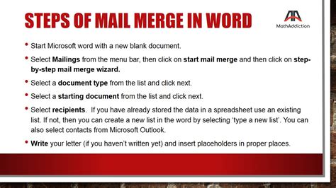 mail merge tips and tricks