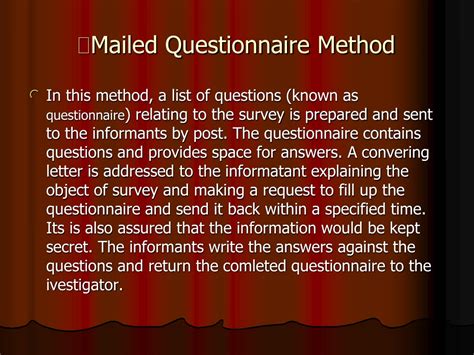 mailed questionnaire method example