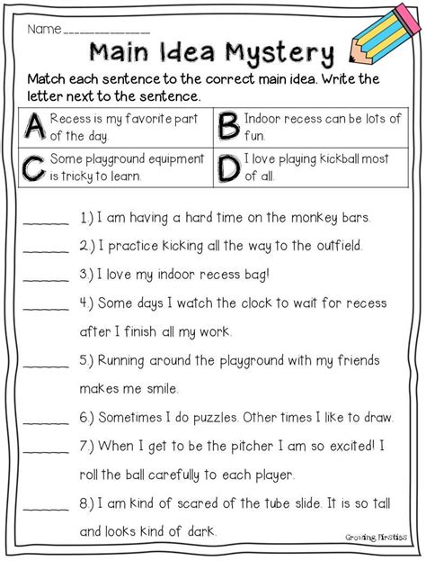 main idea exercises with answers