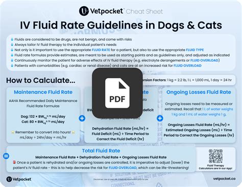 Maintenance Fluid Rate Dog Chart