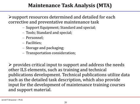 maintenance task analysis example
