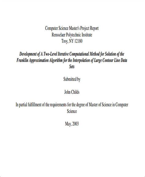 major project report format for computer science
