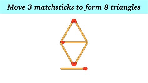 make 8 triangles using 6 matchsticks