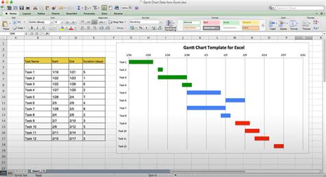 make a gantt chart in excel with dates