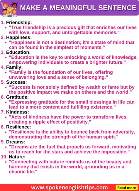 make a meaningful sentence by using the phrase