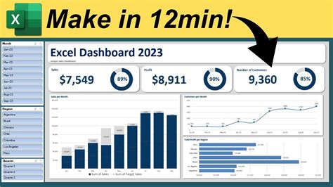 make interactive excel dashboard in just 12 minutes