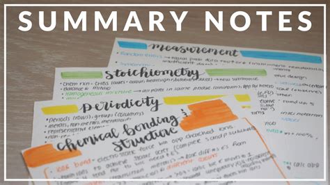 make notes and summary