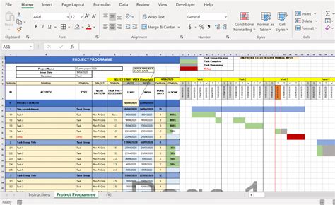 making project schedule in excel