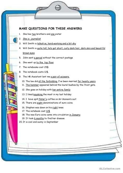making questions examples with answers