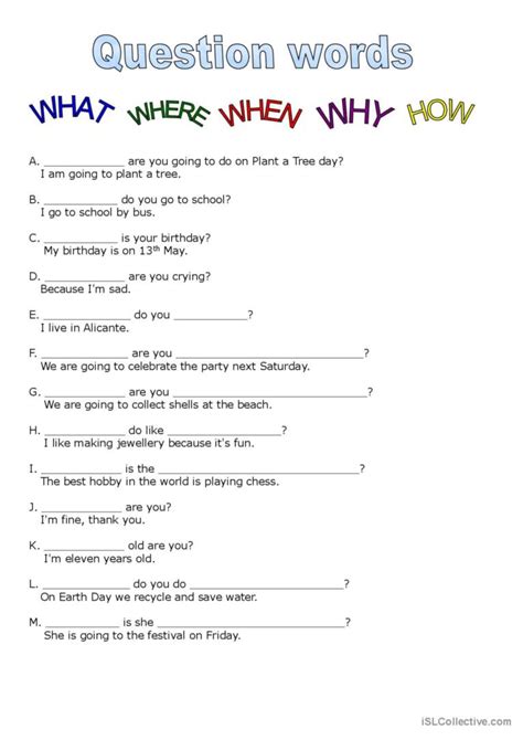 making wh questions exercises pdf