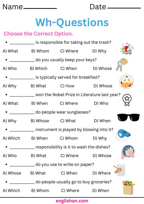 making wh questions exercises with answers