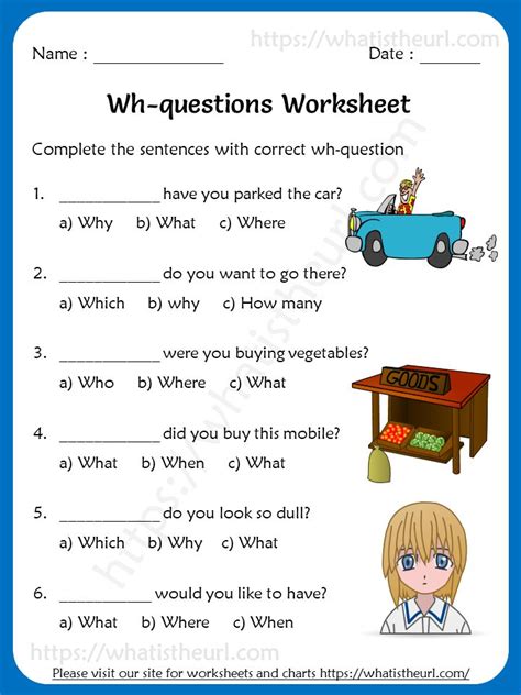 making wh questions for class 5