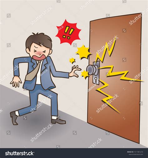 man touching door handle static shock