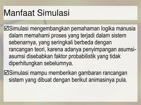 manfaat simulasi