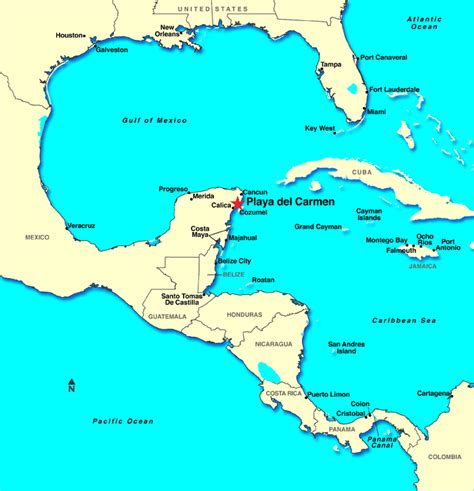 map cancun to playa del carmen