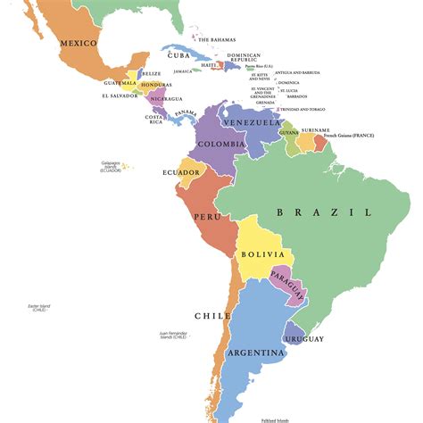 map for latin america