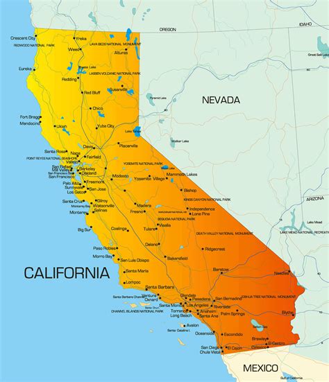 map from california